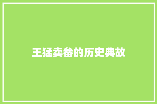 王猛卖畚的历史典故