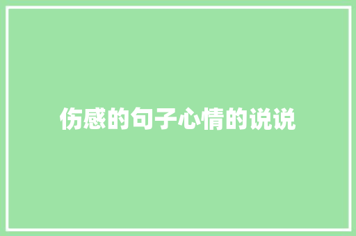 伤感的句子心情的说说 词汇积累
