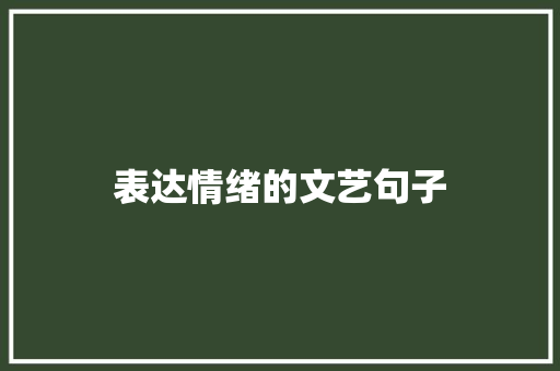 表达情绪的文艺句子