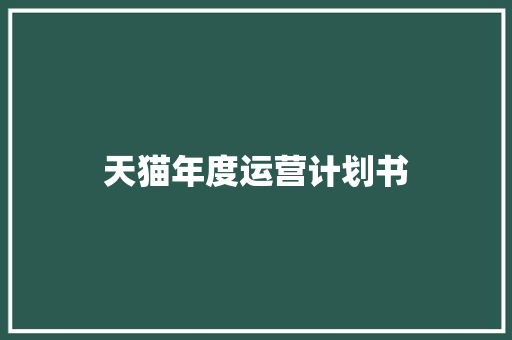 天猫年度运营计划书 诗歌创作