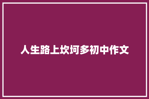 人生路上坎坷多初中作文