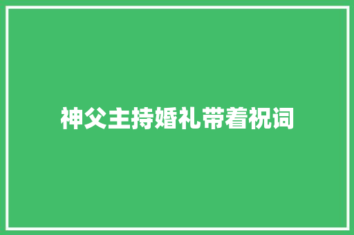神父主持婚礼带着祝词 写作社区