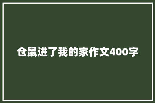仓鼠进了我的家作文400字 商业文案