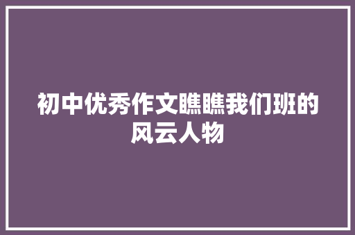 初中优秀作文瞧瞧我们班的风云人物 词汇积累