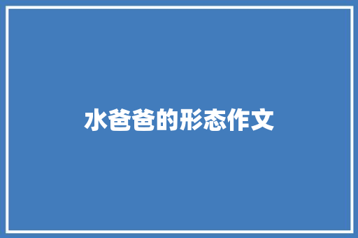水爸爸的形态作文