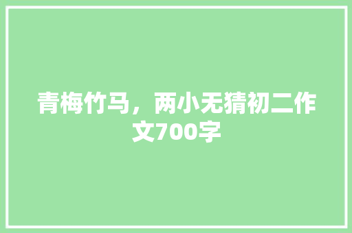 青梅竹马，两小无猜初二作文700字 词汇积累