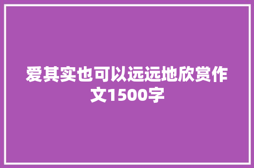 爱其实也可以远远地欣赏作文1500字 词汇积累