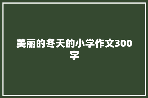 美丽的冬天的小学作文300字