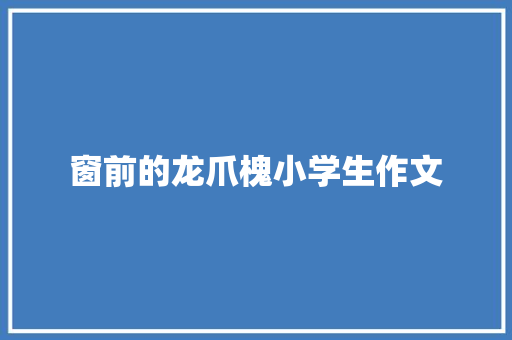 窗前的龙爪槐小学生作文 写作社区