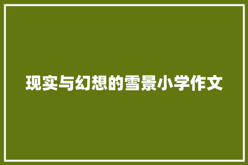现实与幻想的雪景小学作文 报告写作