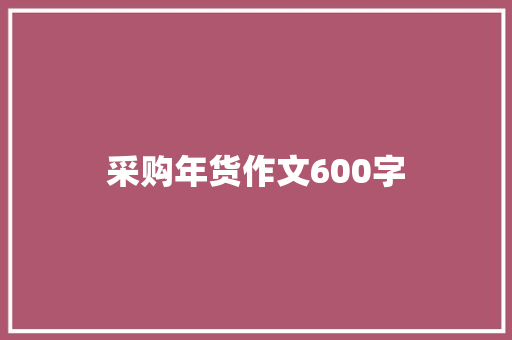 采购年货作文600字