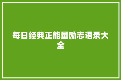 每日经典正能量励志语录大全 词汇积累