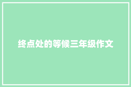 终点处的等候三年级作文 商业文案