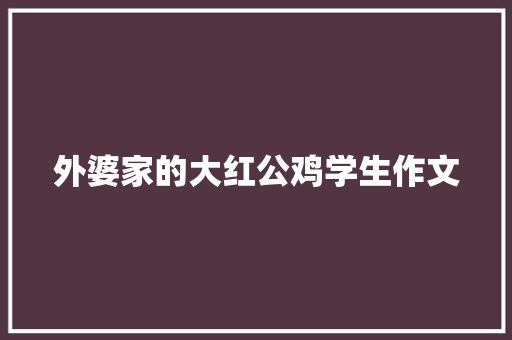 外婆家的大红公鸡学生作文 简历模板