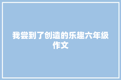 我尝到了创造的乐趣六年级作文
