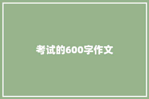考试的600字作文