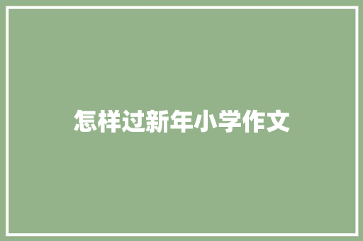 怎样过新年小学作文 词汇积累