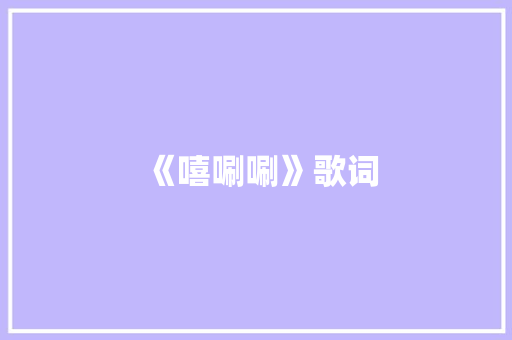 《嘻唰唰》歌词 写作技巧