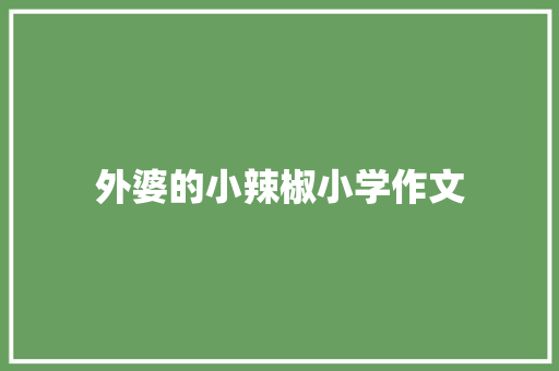 外婆的小辣椒小学作文