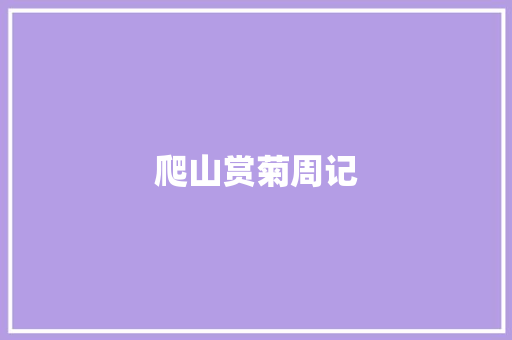 爬山赏菊周记