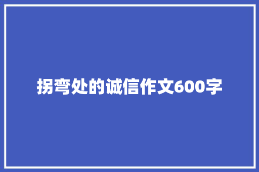 拐弯处的诚信作文600字 商业文案