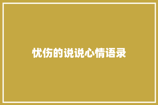 忧伤的说说心情语录 简历模板