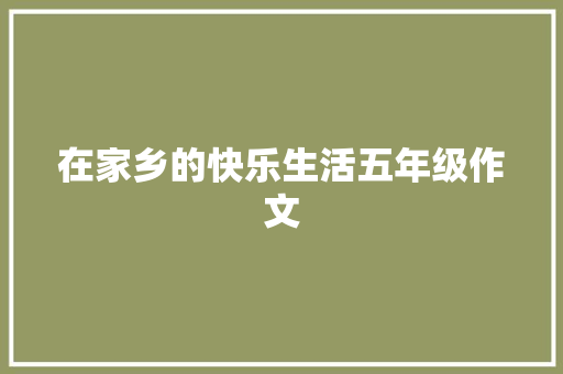 在家乡的快乐生活五年级作文
