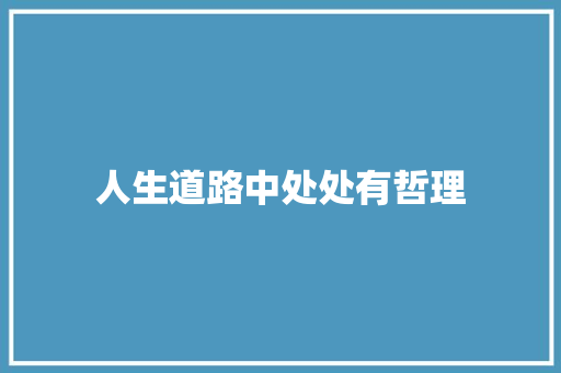 人生道路中处处有哲理 写作技巧