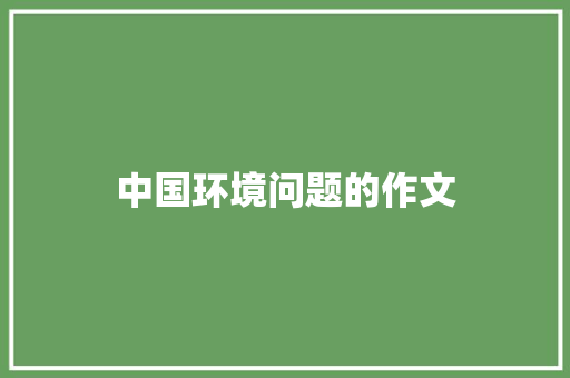中国环境问题的作文 简历模板
