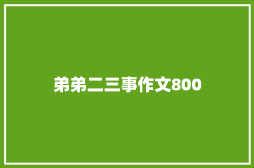 弟弟二三事作文800 写作素材