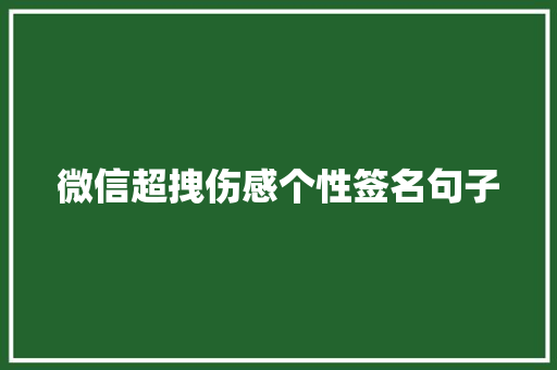 微信超拽伤感个性签名句子 写作技巧