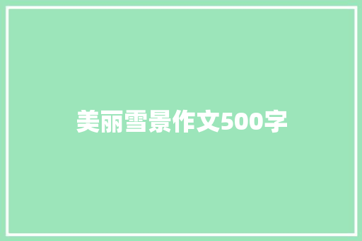 美丽雪景作文500字