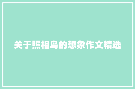 关于照相鸟的想象作文精选