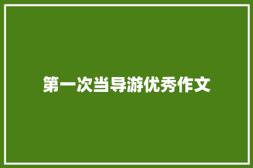 第一次当导游优秀作文 商业文案