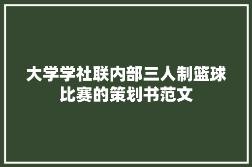 大学学社联内部三人制篮球比赛的策划书范文 诗歌创作