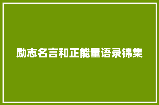 励志名言和正能量语录锦集 报告写作