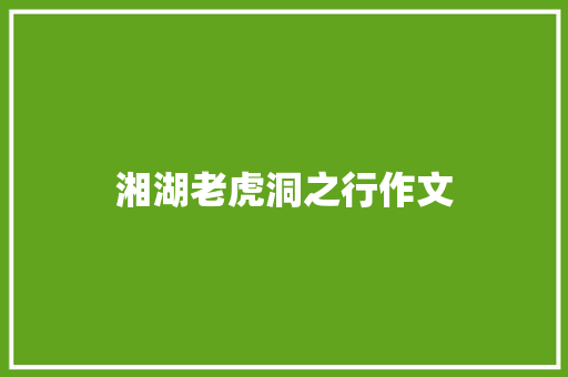 湘湖老虎洞之行作文 词汇积累