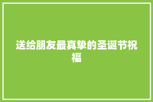 送给朋友最真挚的圣诞节祝福 写作社区