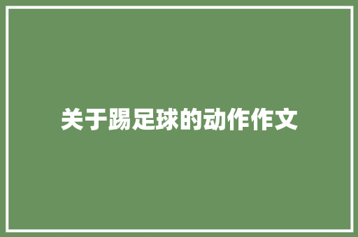 关于踢足球的动作作文