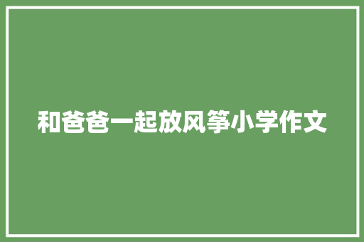 和爸爸一起放风筝小学作文 简历模板