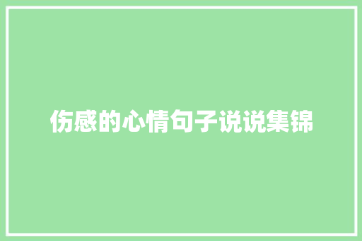 伤感的心情句子说说集锦 写作素材