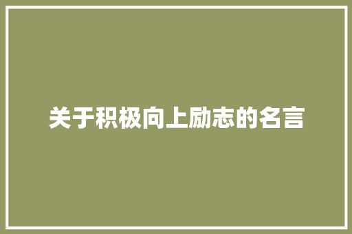 关于积极向上励志的名言 报告写作