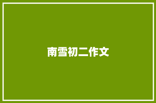 南雪初二作文 写作技巧