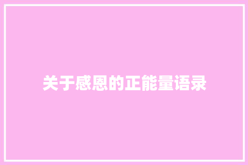 关于感恩的正能量语录 词汇积累