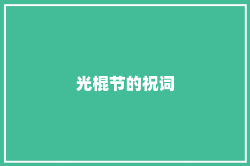 光棍节的祝词 商业文案