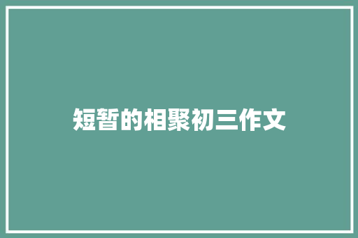 短暂的相聚初三作文 词汇积累