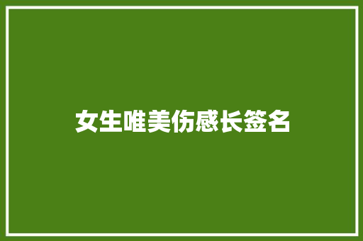 女生唯美伤感长签名 写作社区