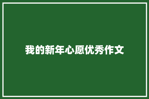 我的新年心愿优秀作文 简历模板