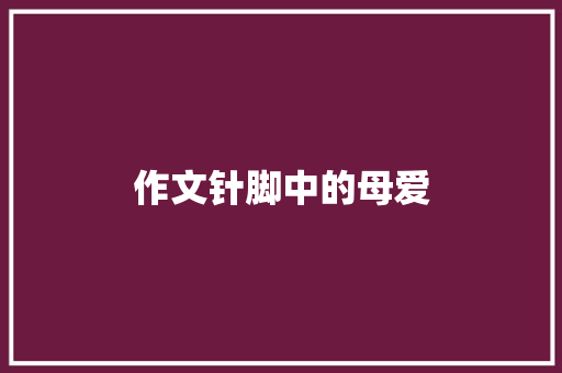 作文针脚中的母爱 写作素材