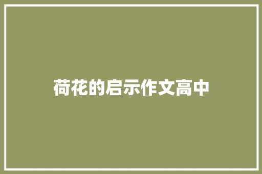 荷花的启示作文高中 词汇积累